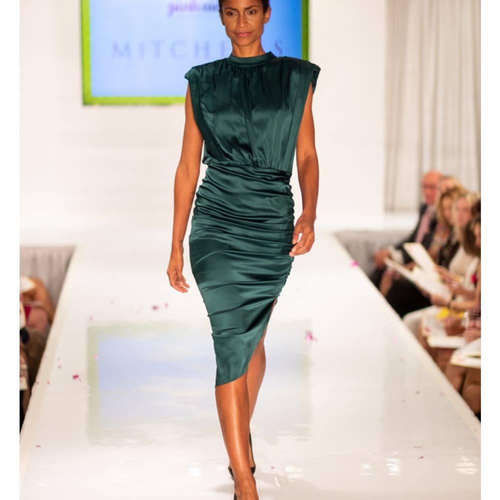 Veronica Beard Kendall Green Silk Dress 2 View 3